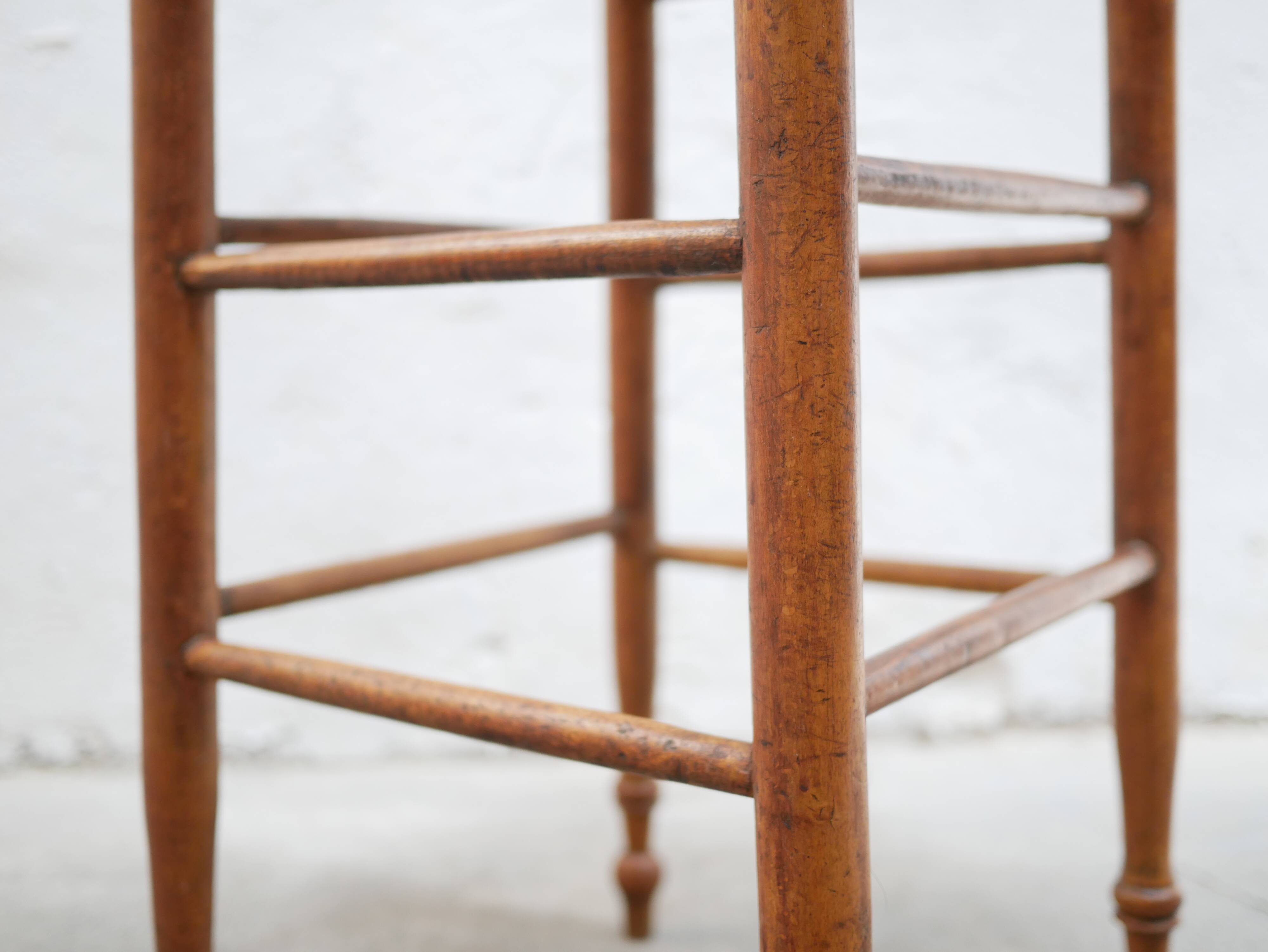 Vintage wooden bar stool and cannage