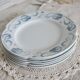 6 assiettes à dessert - Service antique de vaisselle 82 pièces faïence Sarreguemines style Art Nouve