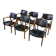 Set of 6 Scandinavian armchairs in leather and rosewood by Gondo Gravesen for Atelier Bondo Gravesen Snedkerier 1960s.