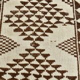 3x10 Brown Cream Kilim Runner Rug 82x320Cm
