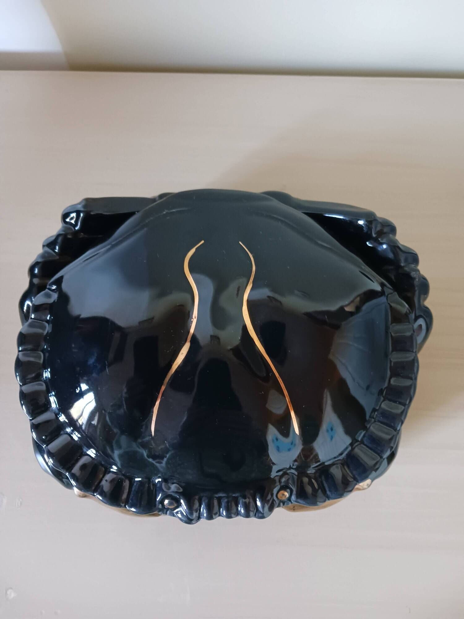 Glazed ceramic crab, M Caugant.