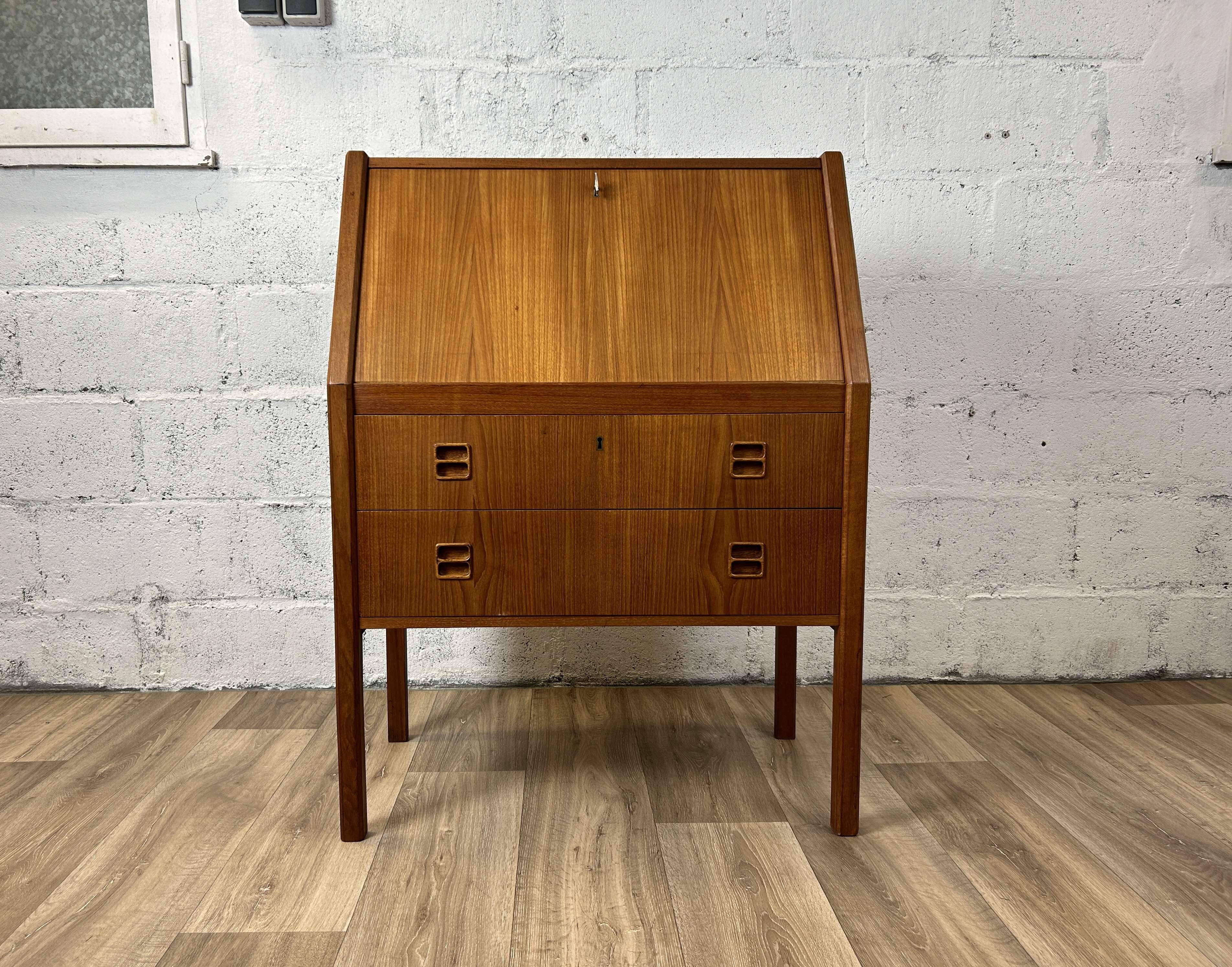 Vintage Scandinavian secretary desk in teak, 1960s