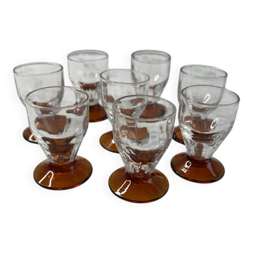 Lot de 8 shooters en verre soufflé