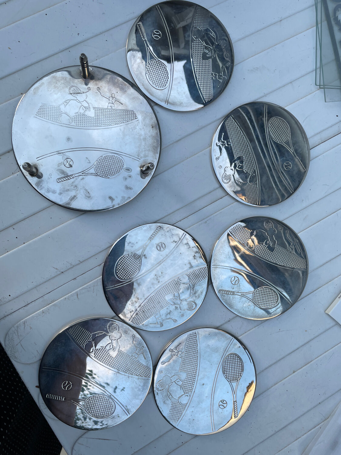 Coaster with tennis theme holder