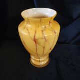 Vase larochère marbré jaune et rouge