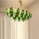 Contemporary Light and Dark Green “Poliedri” Murano Glass Chandelier by Sim