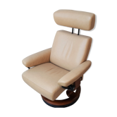Fauteuil en cuir vintage scandinave, EKORNES STRESSLESS
