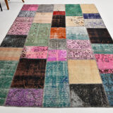 Tapis turc multicolore en détresse 299x209 cm