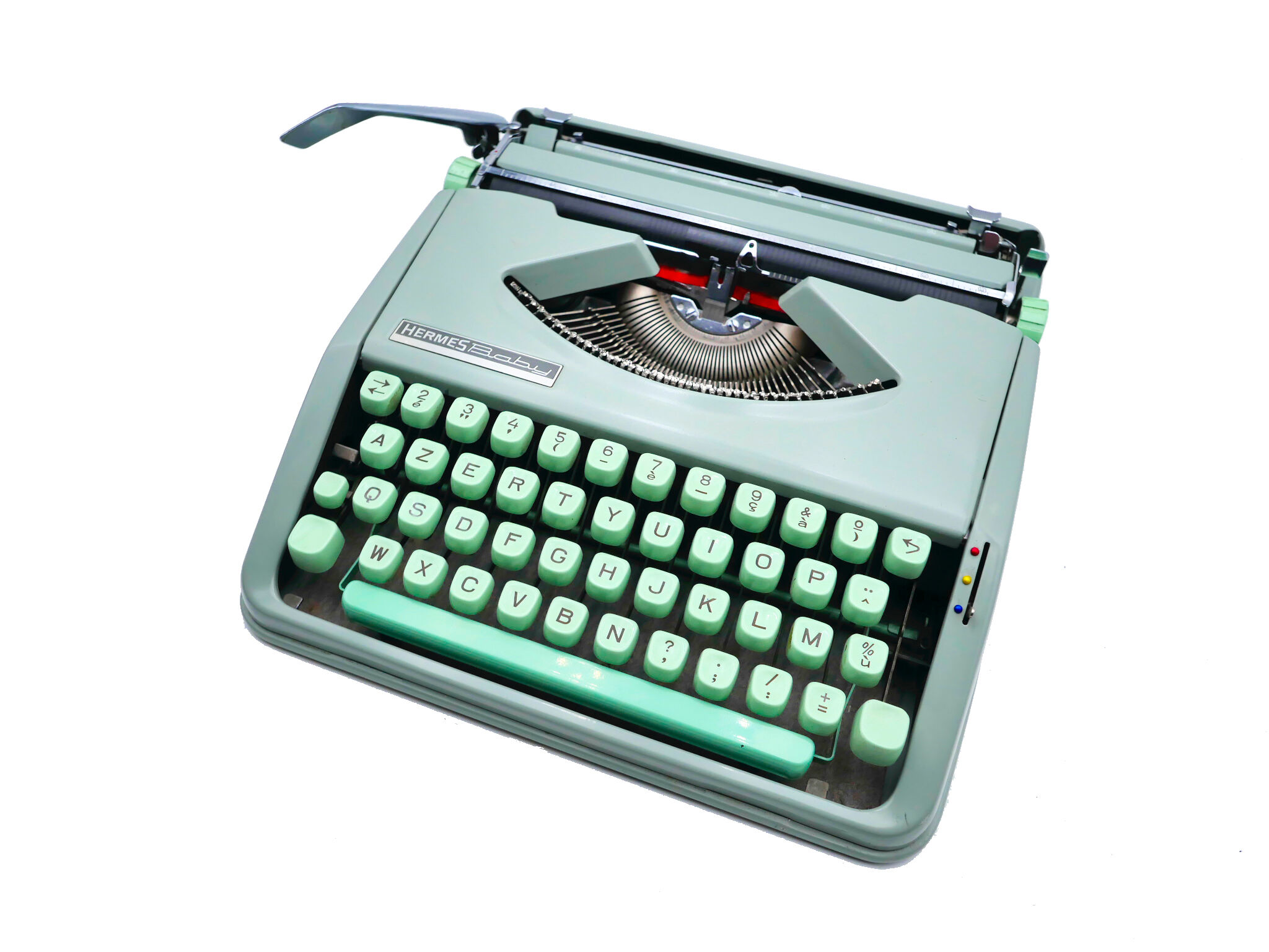 Green lime leaf typewriter hermes
