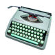 Green lime leaf typewriter hermes