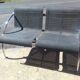Painted and chromed steel bench seat, circa 1980