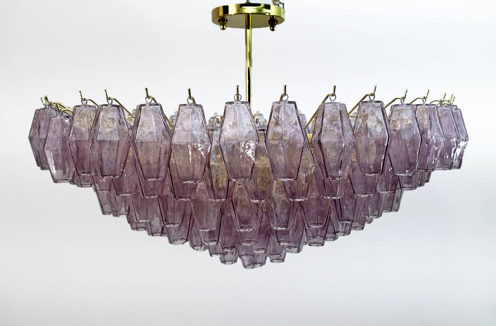 Carlo Scarpa Style Mid-Century Murano Glass Poliedri Chandelier by Venini