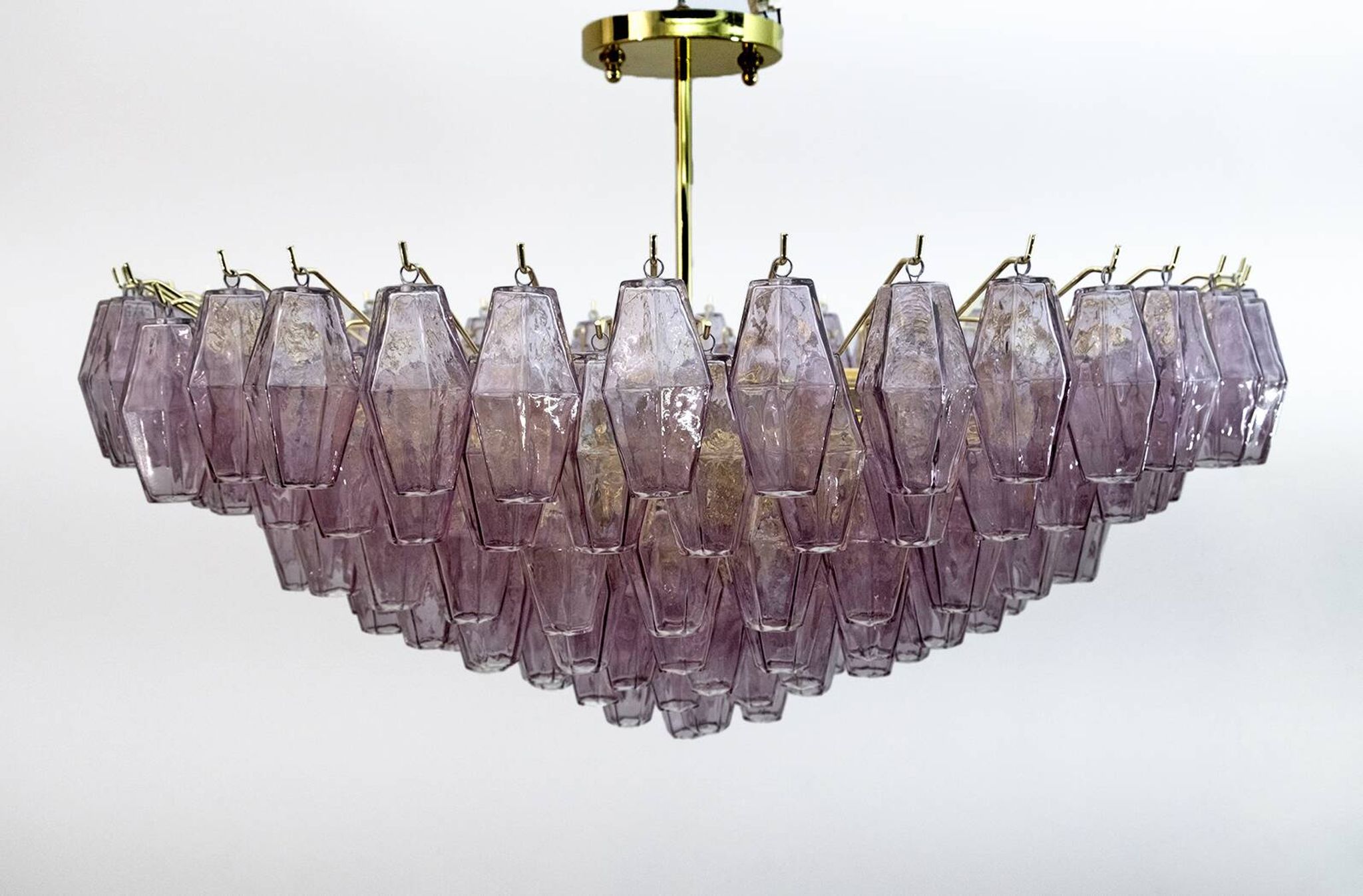 Carlo Scarpa Style Mid-Century Murano Glass Poliedri Chandelier by Venini