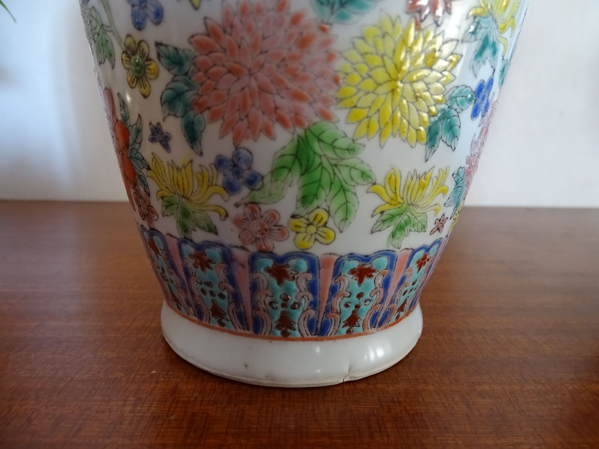 Pair of Chinese thousand flower vases - 20th century pink family period - 31 cm
