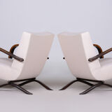 Pair of white Halabala armchairs madein 1930s Czechia by Up Zavody