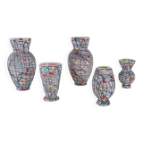 Set of ceramic vases, Italian design, 1960s, made in Italy