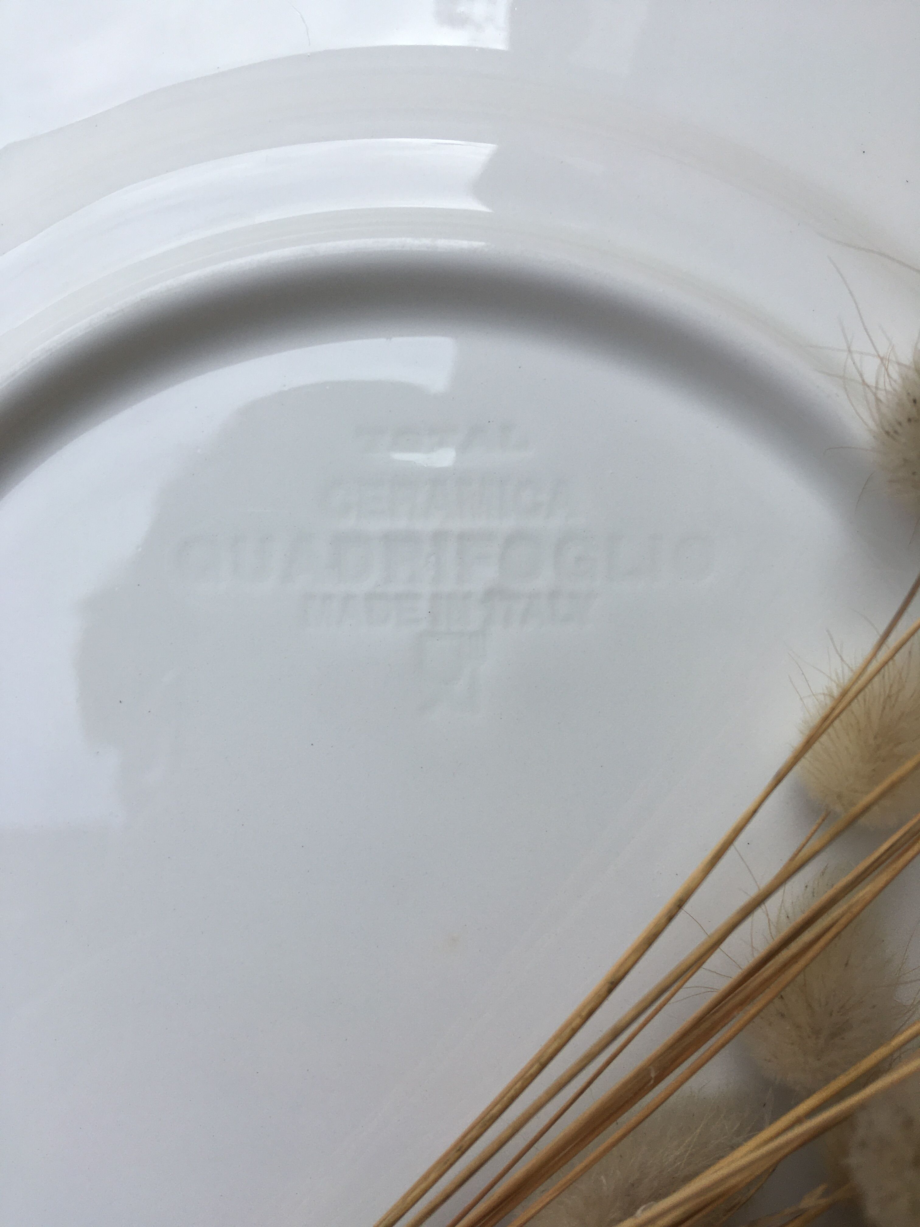 Flat plates with blue trims Quadrifoglio