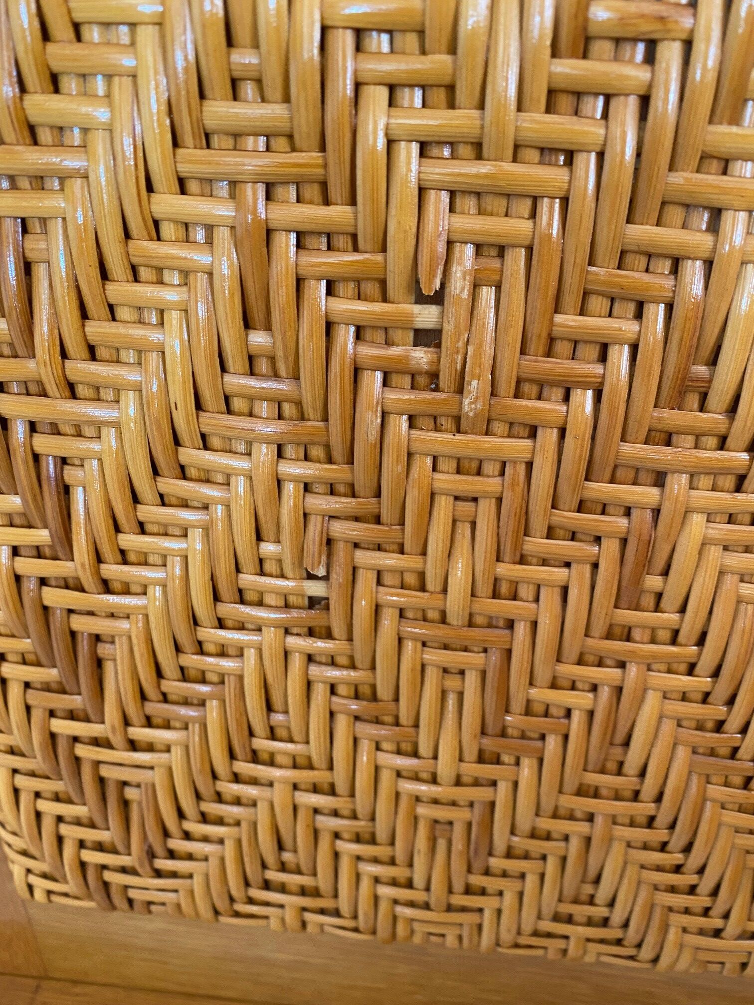 Chene and rattan cabinet