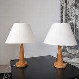 Pair of pine lamps, 1980s