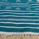 Handmade blue and white kilim rug in pure wool 110x60