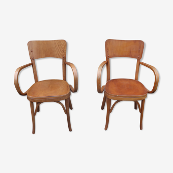 Paire de fauteuils Baumann 1960