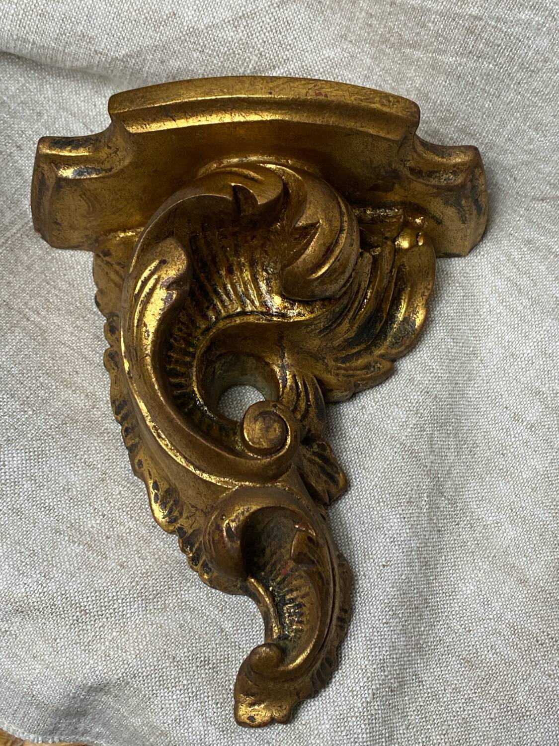 Pair of gilded wood wall consoles