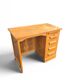 Vintage oak desk with a drawer unit and sliding shelf.