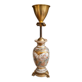 Large Satsuma ceramic lamp – Japan, 19th century – H. 88 cm