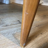 Scandinavian chair in black skai and wood