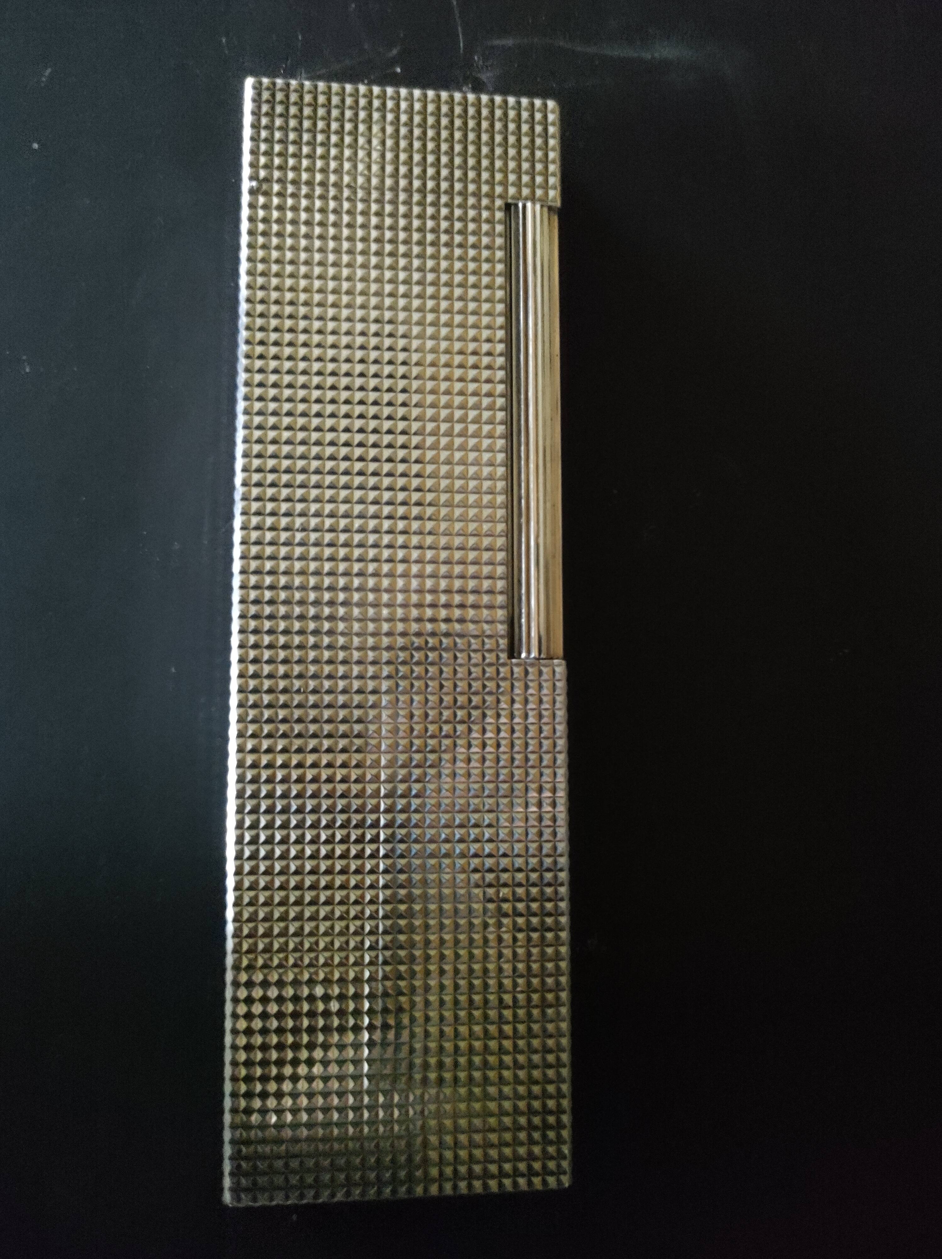 Dupont silver metal table lighter, numbered