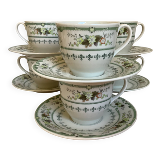 Six Royal Doulton Provencal cups and saucers