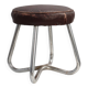 Bauhaus Modernist Stool with Chrome Tubular Frame and Leather Seat, Germany