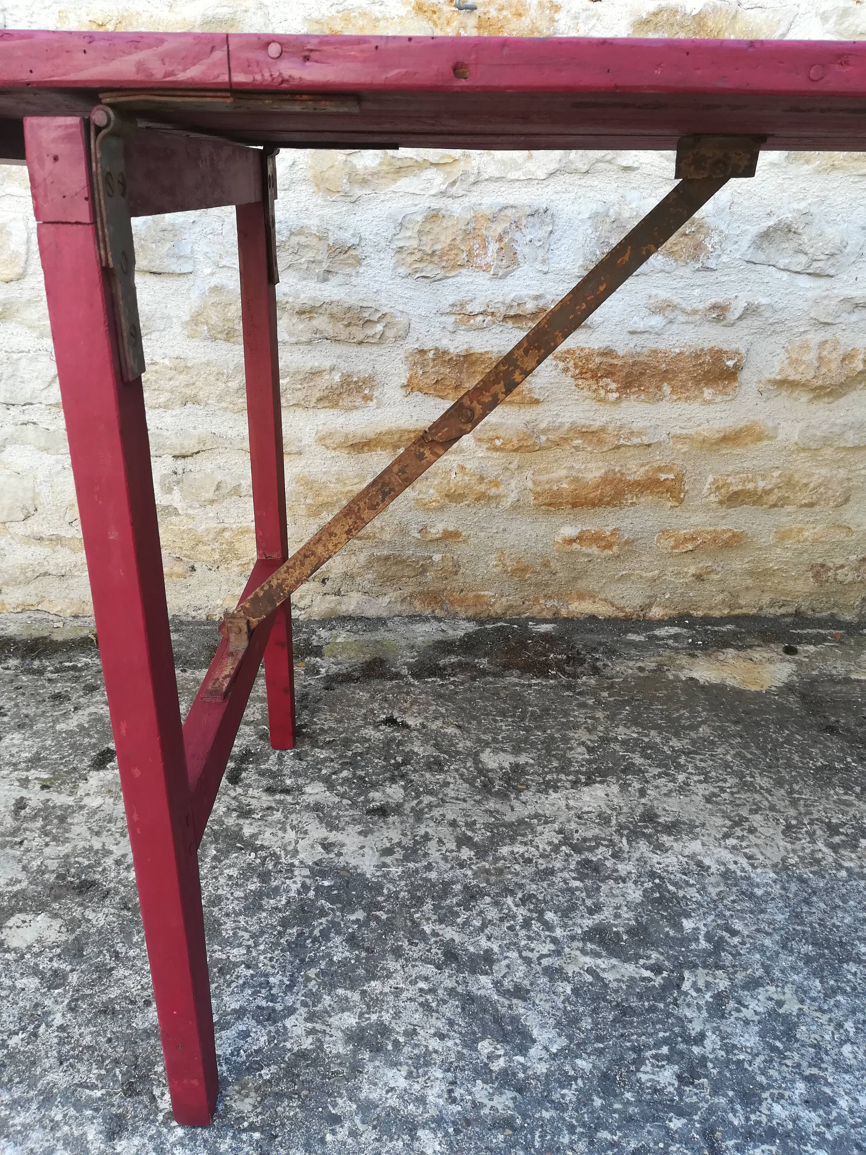 Folding brewery table