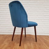Armchair in velvet with stained beech legs, 60s