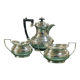 English coffee set in silver metal of the early twentieth century