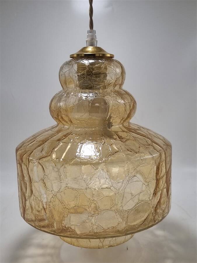 Amber glass pendant light