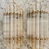 Venini wall lamps glass murano structure gold Italy 90s