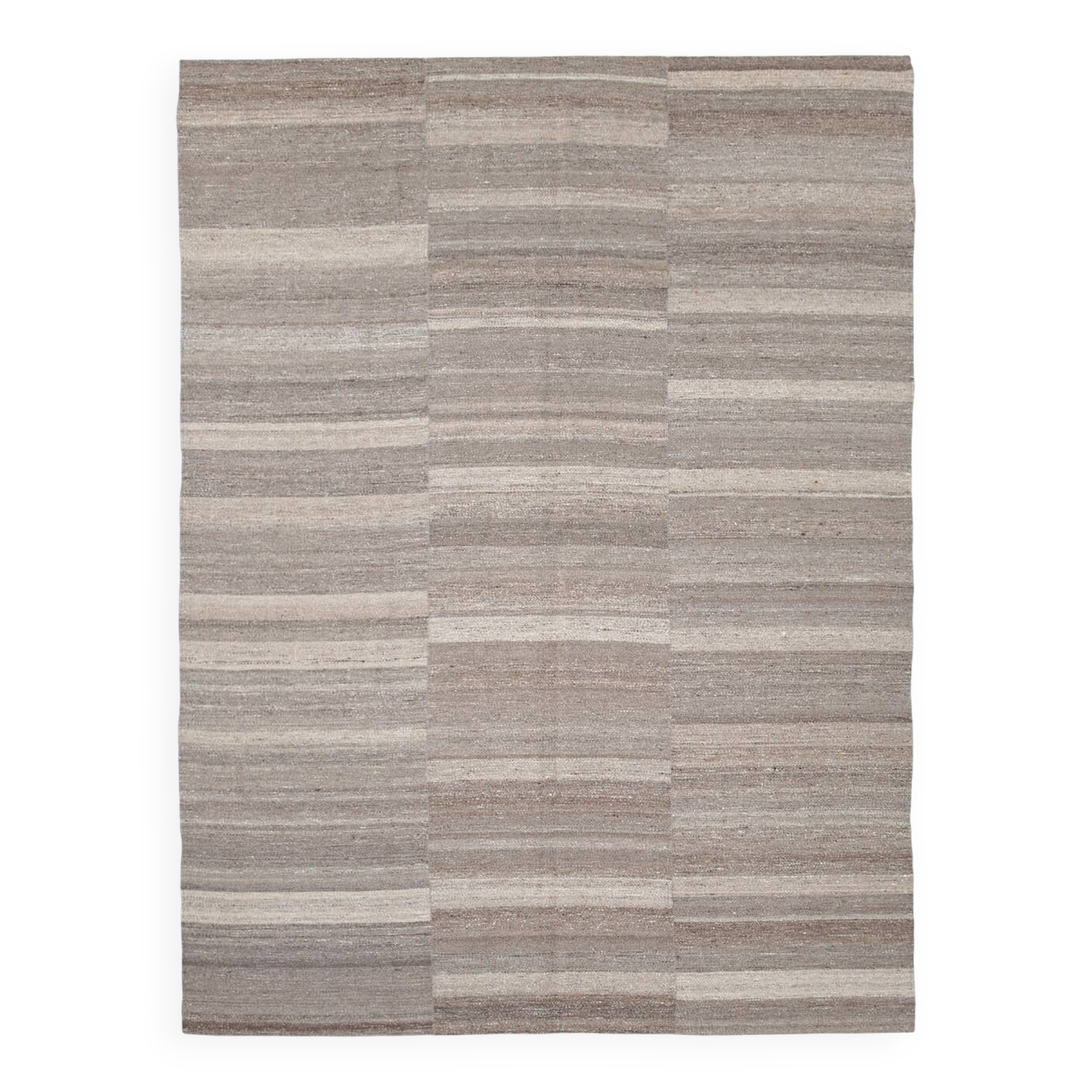 7x10 Light Brown Anatolian Flatweave Vintage Kilim Rug, 225x309 Cm