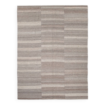7x10 Light Brown Anatolian Flatweave Vintage Kilim Rug, 225x309 Cm