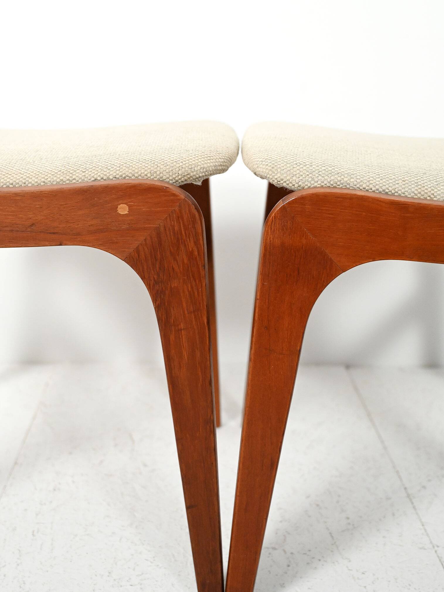 Pair of Vinatge Danish stools in teak