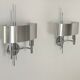 Pair of vintage wall lights, brushed metal and chrome, France 1960