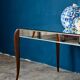 Art Deco coffee table with bevelled mirror from the 1940s, bohemian chic.