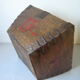 Old Asian Japanese Chinese rice basket in wood sinogram painted metal reinforcement