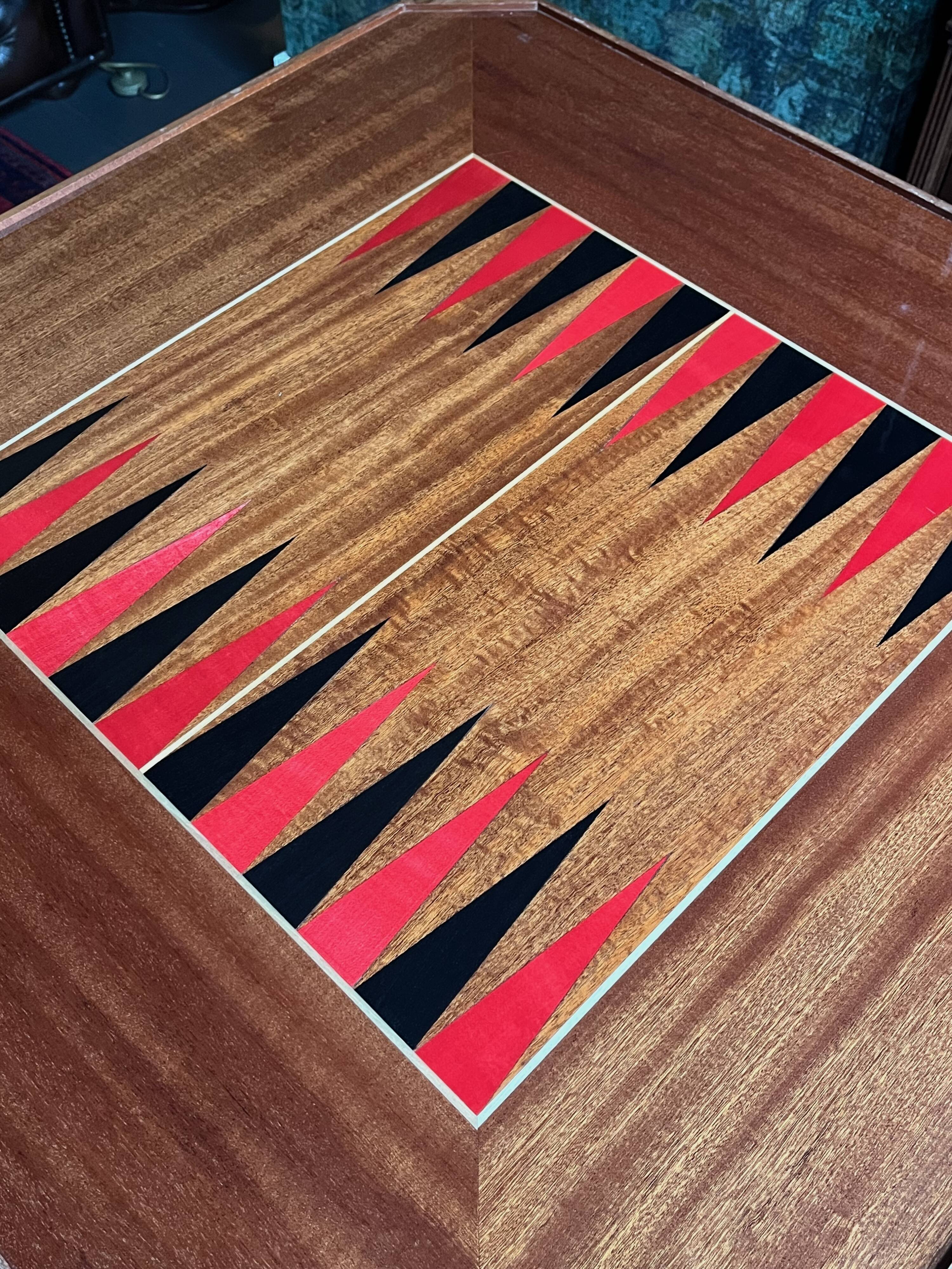 Mid-Century Italian Marquetry Multi-Game Table in Walnut & Mahogany, c. 196