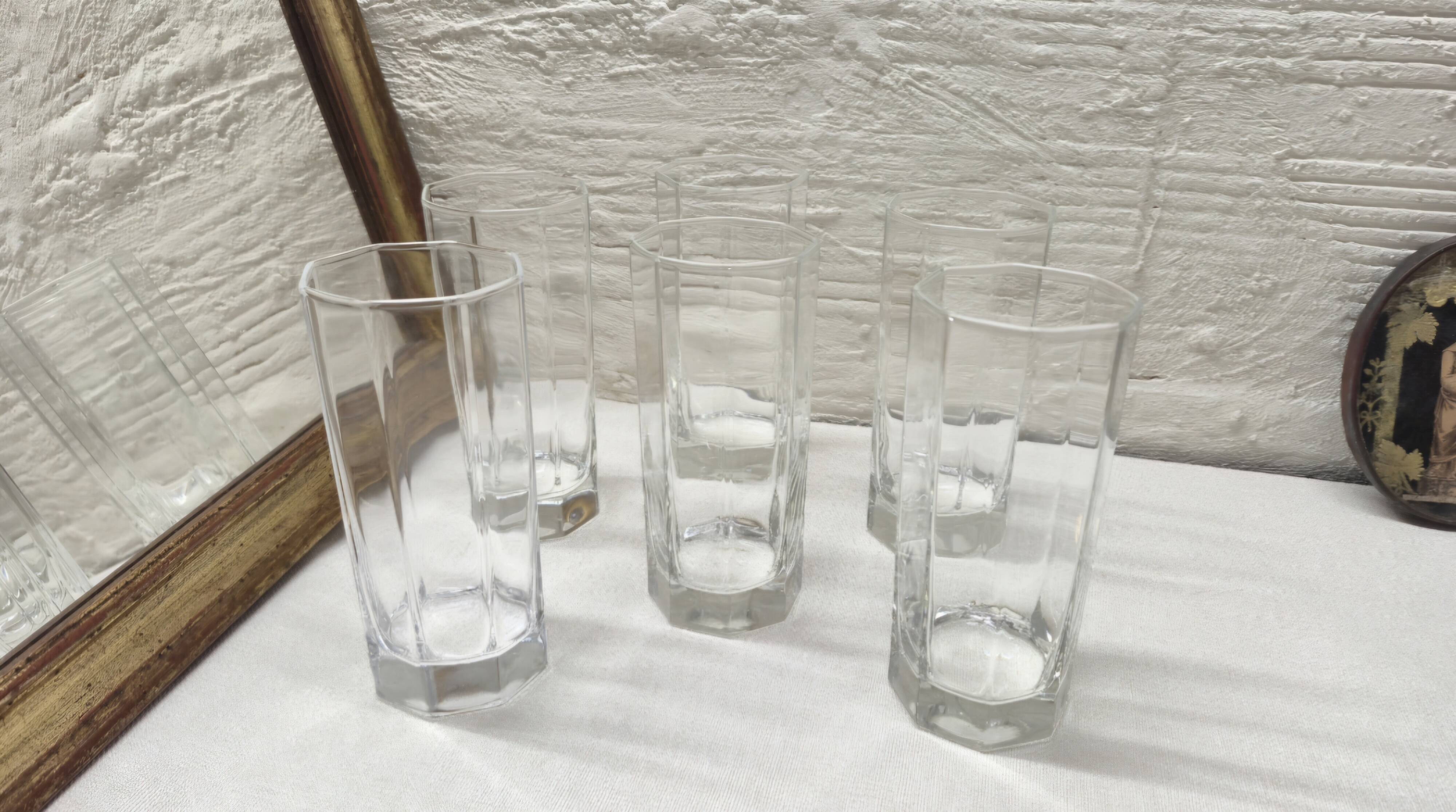 Set of 6 orangeade glasses Octime 1980s