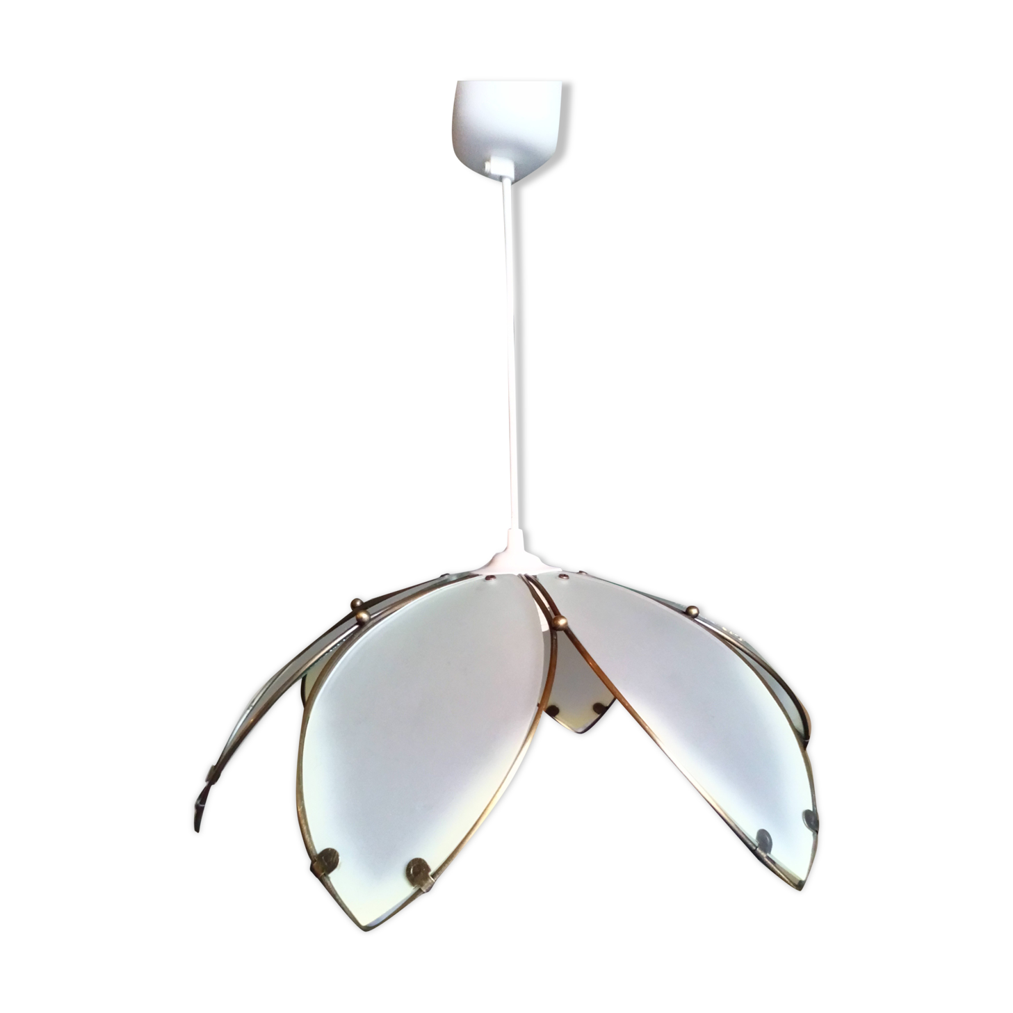 Daisy suspension shortbread glass and vintage brass