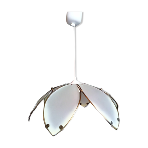 Suspension marguerite verre sablé
