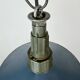 Industrial Blue Enamel Military Pendant Lamp with Cast Aluminium Top, 1960s
