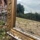 Louis-Philippe gold leaf mirror - sculpted pediment, mercury 117x76cm