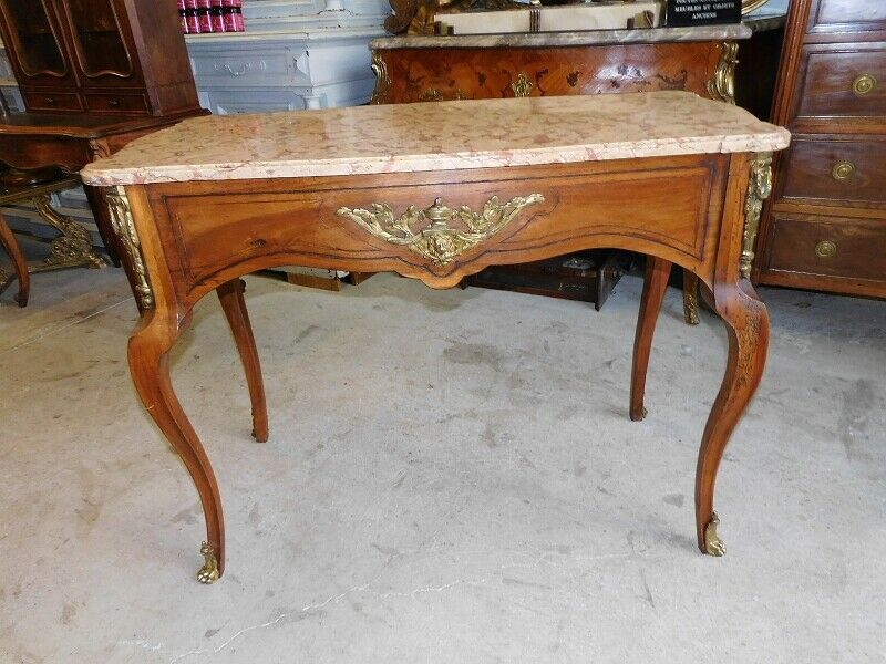 Gueridon middle table console marble tray of the 19th century